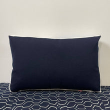 Sunbrella Duo Stripe Lumbar Pillow in Flax/Navy