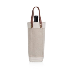 Picnic Time Custom Pinot Jute Single Bottle Insulated Wine Tote Bag - Just a Splash