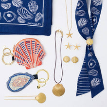 INK + ALLOY Joan Brass Shell Pendant Necklace On Leather Cord