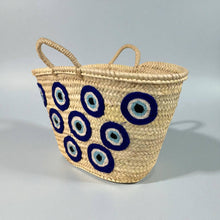Evil Eye Straw Beach Bag  Versatile Handwoven Summer Tote