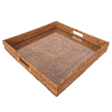 Artifacts Trading Company Square Serving Ottoman Trays with Glass Insert