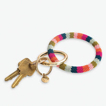 INK + ALLOY Chloe Stripe Key Ring Rainbow