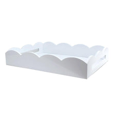 Addison Ross Medium White Scalloped Edge Tray 17" x 13"
